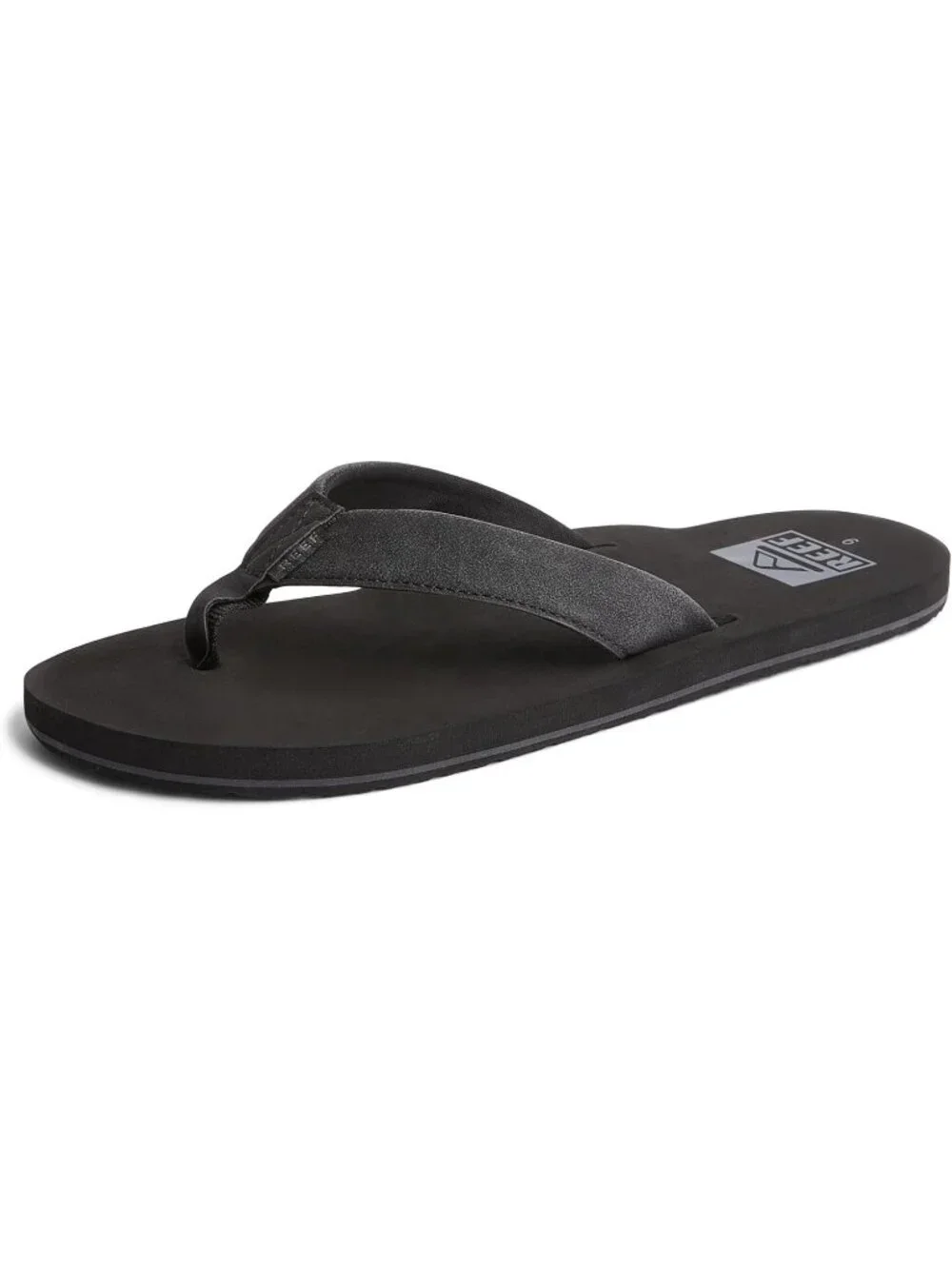 Men’s All Black Twinpin Flip Flop Sandals Brown Vegan Leather Casual